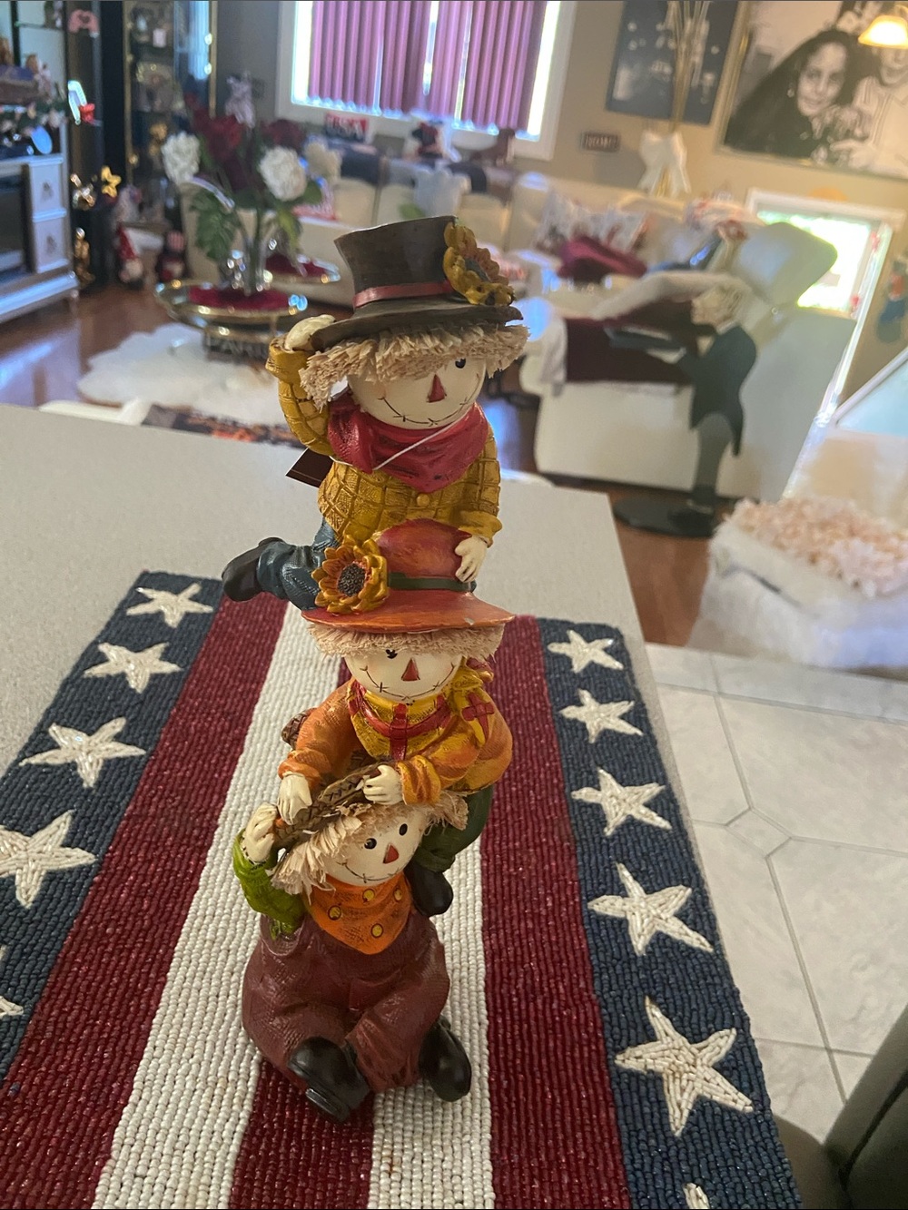 Autumn Stackable Scarecrow Trio Figurine - Multi-Color